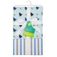 Комплект из 2 фланелевых пеленок "Птички", цвет голубой, 76x76 см