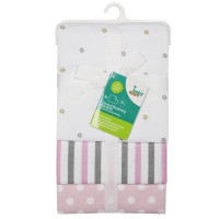 Комплект из 3 фланелевых пеленок "Звездочка", цвет розовый, 76x76 см