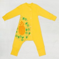 Комбинезон на кнопках Bambinizon «Сочный тропик», цвет желтый