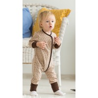 Пижама на кнопках Bambinizon "Кофейная" 