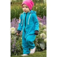 Комбинезон из футера с начёсом на молнии Bambinizon "Бирюзовый"