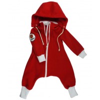 Флисовый комбинезон Bambinizon на молнии с капюшоном "Красный"