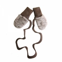 Варежки без пальца из шерстяного флиса Cosilana шоколадный меланж