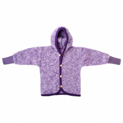 Кофта из шерстяного флиса с капюшоном Cosilana Лиловый меланж