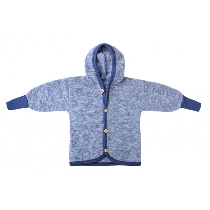 Кофта из шерстяного флиса с капюшоном Cosilana Синий меланж