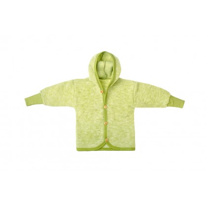 Кофта из шерстяного флиса с капюшоном Cosilana Зеленый меланж