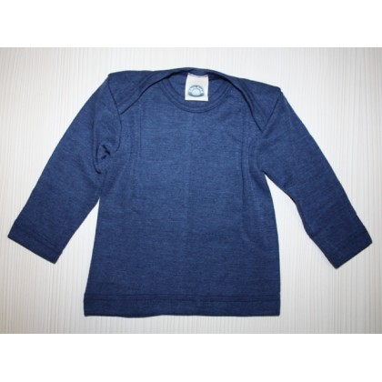 Футболка с длинным рукавом из шелко-шерсти Cosilana темно-синяя