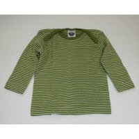 Футболка для малышей из шелко-шерсти Cosilana зеленая в белую полоску
