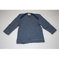 Футболка с длинным рукавом из шелко-шерсти Cosilana синяя в белую полоску