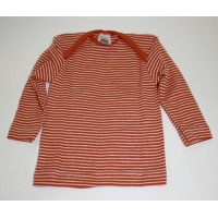 Футболка с длинным рукавом из шелко-шерсти Cosilana красная в белую полоску