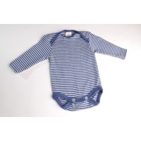 Боди из шелко-шерсти Cosilana синий в белую полоску