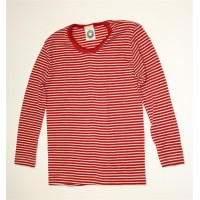 Футболка из шелко-шерсти Cosilana красная в белую полоску (от 98 р-ра)