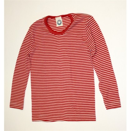 Футболка из шелко-шерсти Cosilana красная в белую полоску (от 92 р-ра)