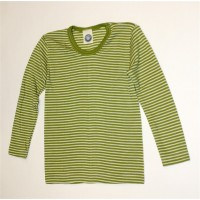 Футболка из шелко-шерсти Cosilana зеленая в белую полоску (от 92 р-ра)
