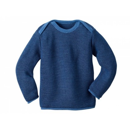 Джемпер изнаночная вязка Disana, цвет Синий
