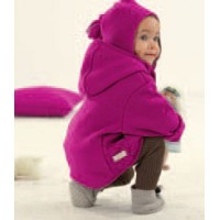 Куртка с капюшоном из свляной шерсти Disana Розовая