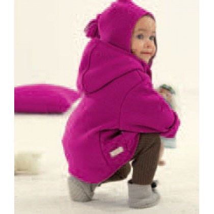 Куртка с капюшоном из свляной шерсти Disana Розовая