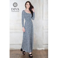 Платье для кормящих и беременных Diva Nursingwear Stella Maxi дл. рукав цвет Domino