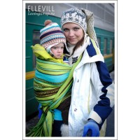 Слинг-шарф Ellevill Zara Tricolor Green (Со льном)