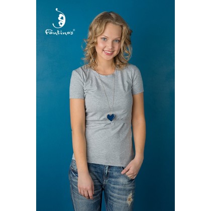 Футболка для кормящих Базовая Серый меланж Fantinos