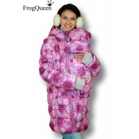 Слингокуртка зимняя АГАТА принт сирень Frogqueen