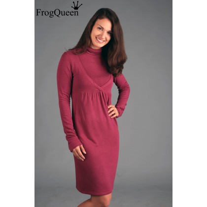 Платье для беременных и кормящих с шерстью МАЛИНА Frogqueen