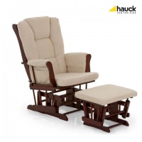 Кресло для отдыха и кормления Hauck Glider Deluxe, цвет walnut/beige