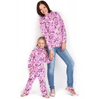 Комбинезон флисовый I Love Mum "Классический", лиловые цветы