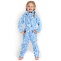Комбинезон флисовый I Love Mum "Классический", голубой с узором
