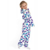 Комбинезон флисовый I Love Mum "Классический", цвет белый с цветными птичками