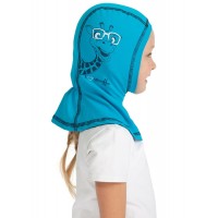 Шапка-шлем трикотажная I LOVE MUM, цвет бирюза