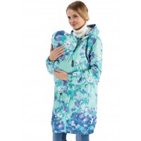 Демисезонная слингокуртка 3 в 1 I LOVE MUM "ВУАЛЯ", цветы на ментоле