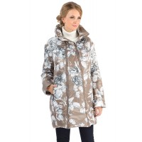 Демисезонная куртка для беременных 2в1 I Love Mum "Наоми", цветы на бежевом