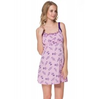 Ночная сорочка для беременных и кормящих "Ливия NEW" розовая с птичками