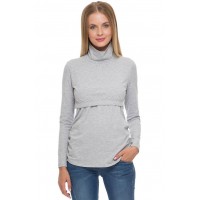Водолазка для беременных и кормящих "Гламур", серый меланж