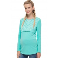 Лонгслив для беременных и кормящих "Актив" мятный