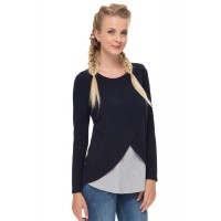 Лонгслив для беременных и кормящих "Ольга" синий