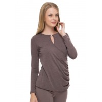 Джемпер для беременных и кормящих "Злата" кофейный меланж