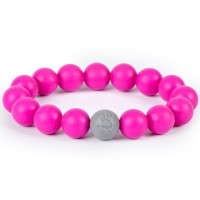 Силиконовый браслет Itzy Ritzy Round Bead, цвет ярко розовый