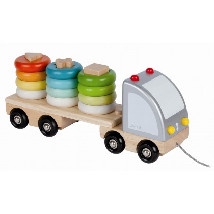 Каталка "Грузовик с пирамидкой" Janod