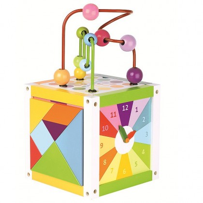 Игровой центр "Куб с часами", с магнитом Janod
