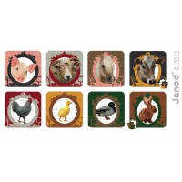 Пазл двухсторонний "Обитатели фермы", 16-20-24-30 эл. Janod