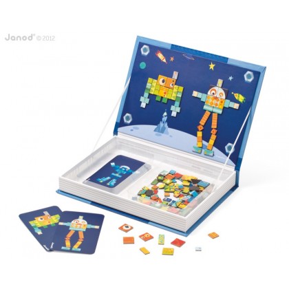 Магнитная книга большая "Мозаика роботы" Janod