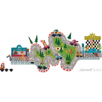 Наклейки магнитные на стену "Гонки", 12 шт. Janod