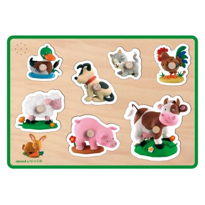 Пазл музыкальный "Флейрус животные фермы" Janod
