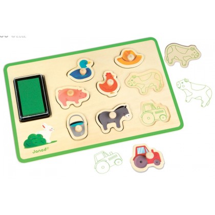 Набор штампов для рисования "Ферма" Janod