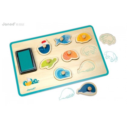 Набор штампов для рисования "Океан", 8 шт. Janod