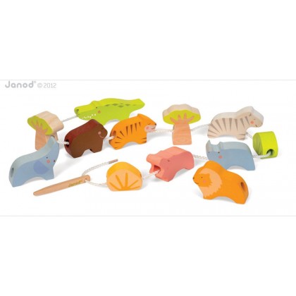 Шнурок для нанизывания "Саванна", 12 шт. Janod