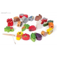 Шнурок для нанизывания "Сад", 20 шт. Janod