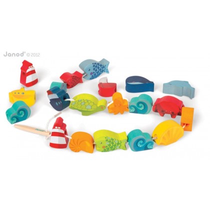 Шнурок для нанизывания "Океан", 20 шт.  Janod